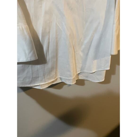 Tuckernuck Blanc Willow Blouse SZ XS Pearl Button Cotton 3/4 Sleeve White Tunic - Picture 11 of 12